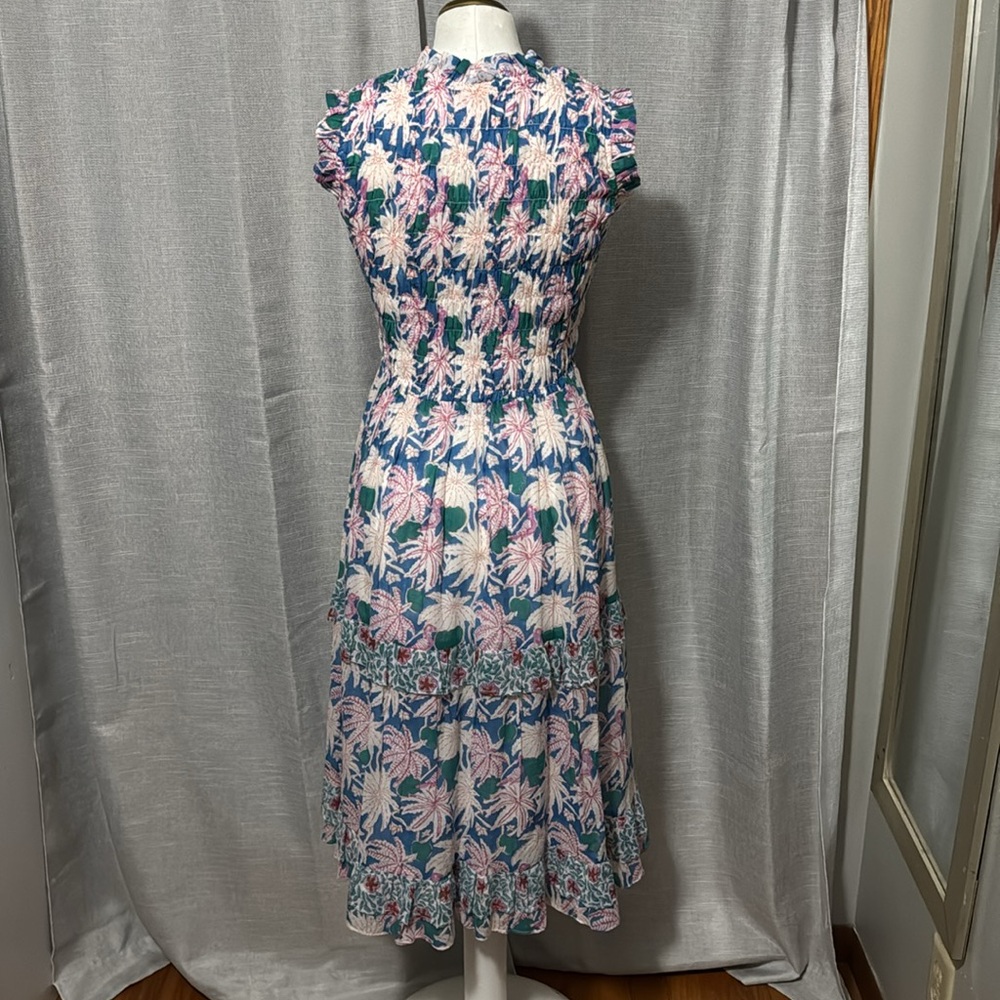 Oliphant brand Dress-XS-Floral-Sleeveless-Cotton-Maxi-Lined-Blue/Pink/Green-EUC - Picture 16 of 16